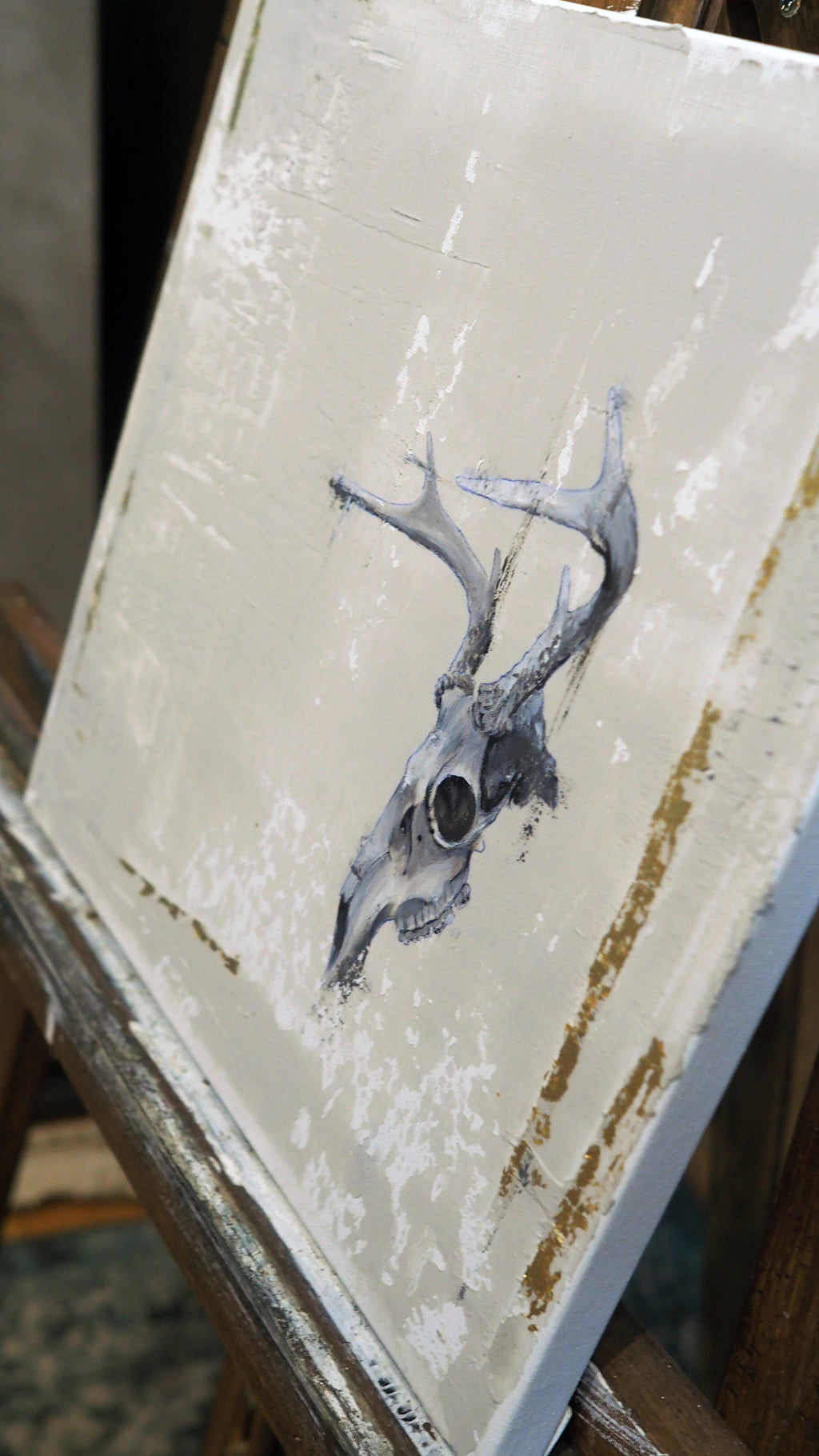 Gilded deer skull