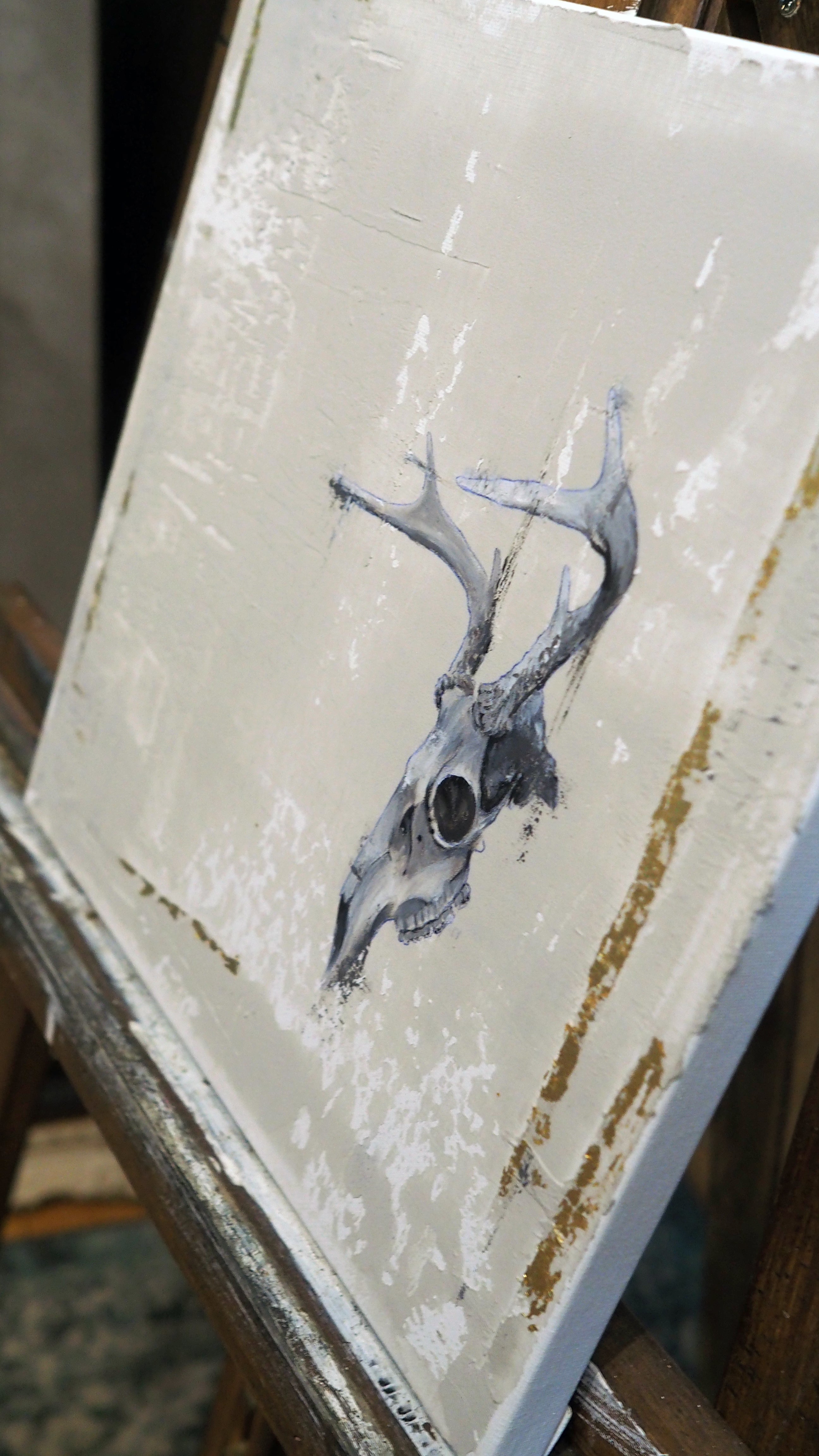 Gilded deer skull